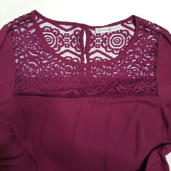 Signature Collection Bell Sleeve Blouse Purple Medium - Picture 5 of 5